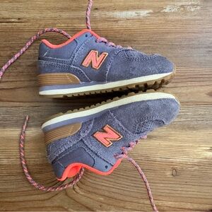 New Balance Kids' Gray and Coral Sneakers